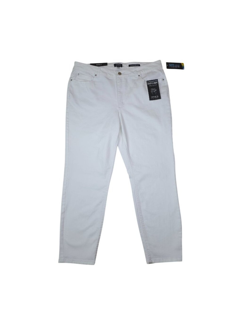Jones New York Lexington Skinny Crop White Jeans Size 16 Coolmax & Sculpt+Shape